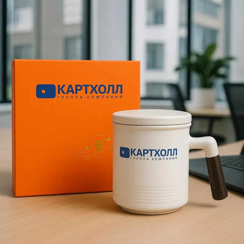Кружка и подарочная коробка с вашим логотипом
