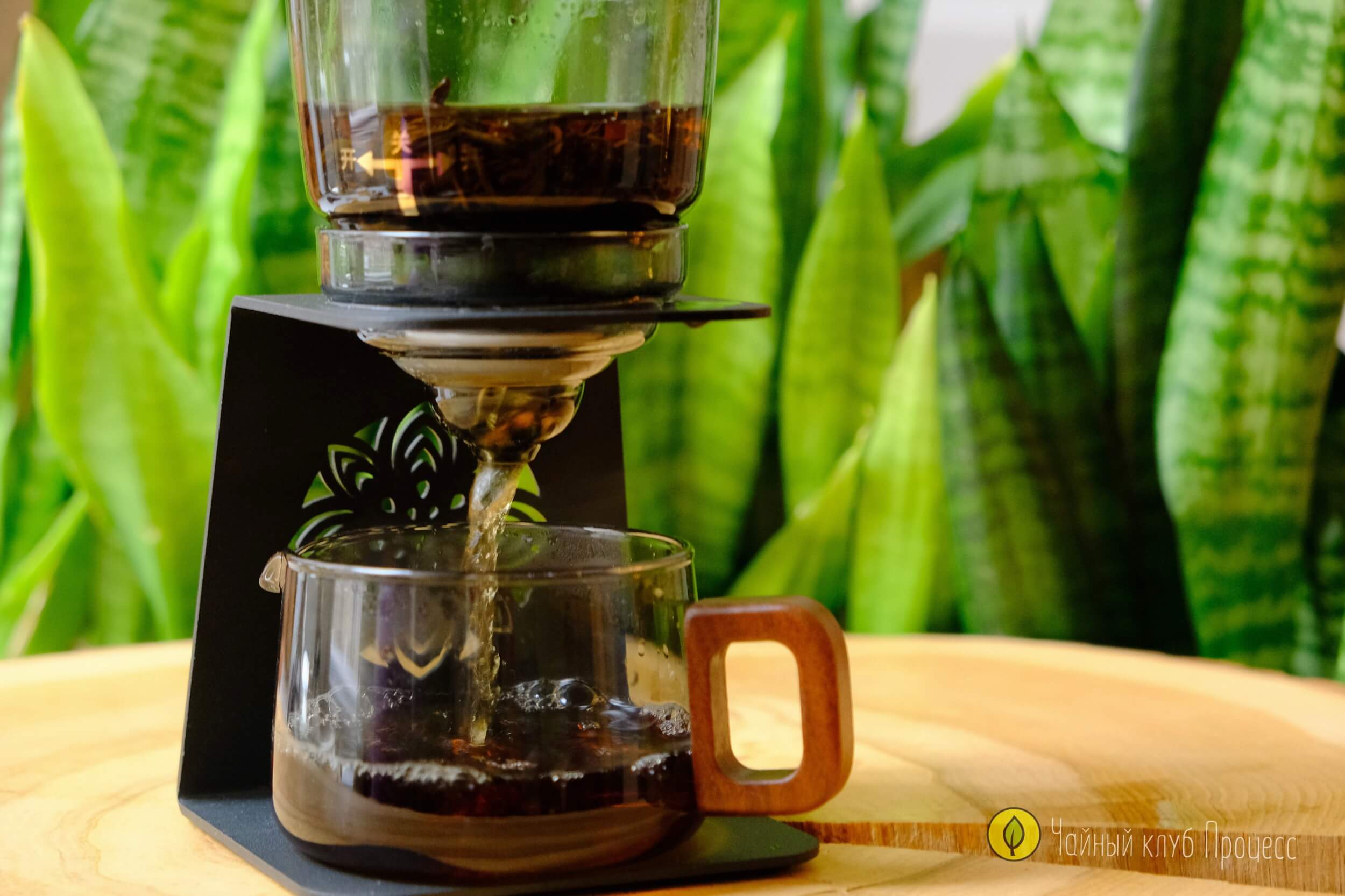  Чайная станция из боросиликатного стекла с поворотным сливом