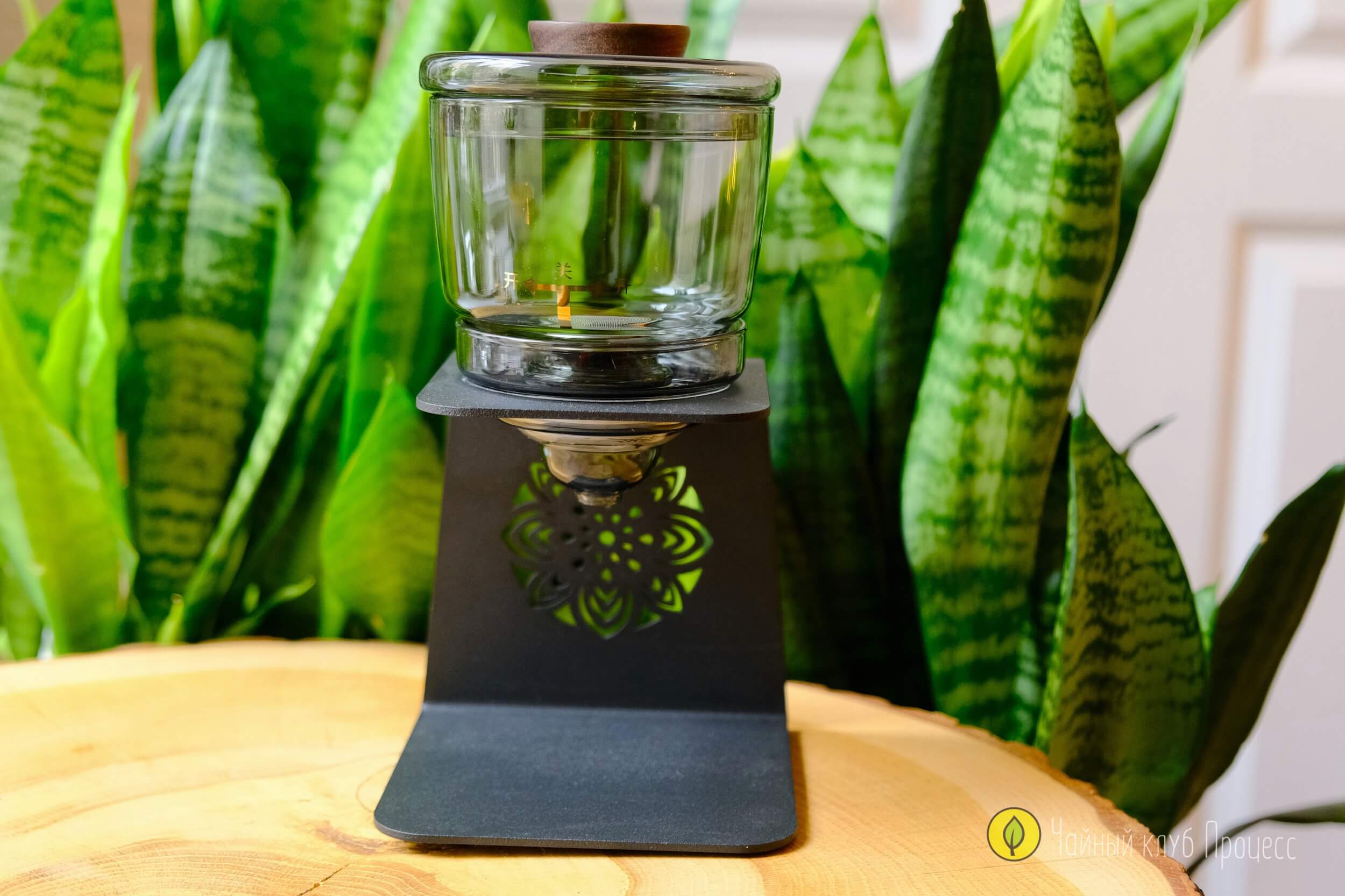  Чайная станция из боросиликатного стекла с поворотным сливом