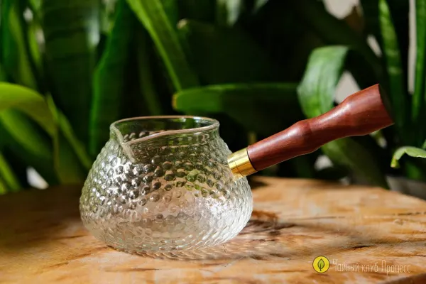 Чахай из фактурного стекла с боковой ручкой
